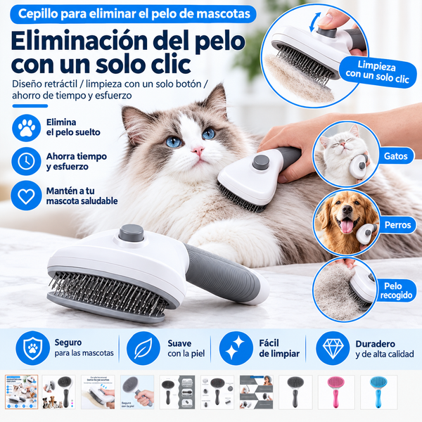 Cepillo auto limpiante para mascotas