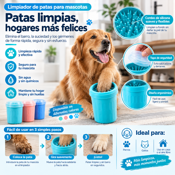 Limpiador de patas para mascotas