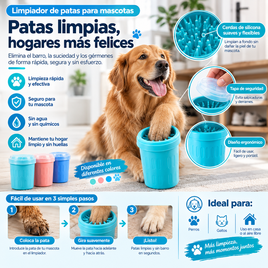 Limpiador de patas para mascotas