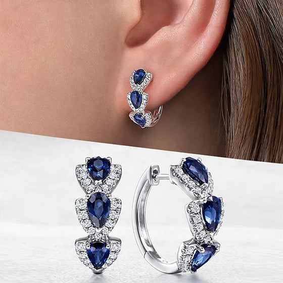Aros con circonita azul