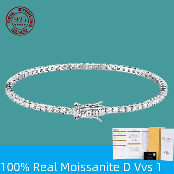 Pulsera de tenis con moissanita