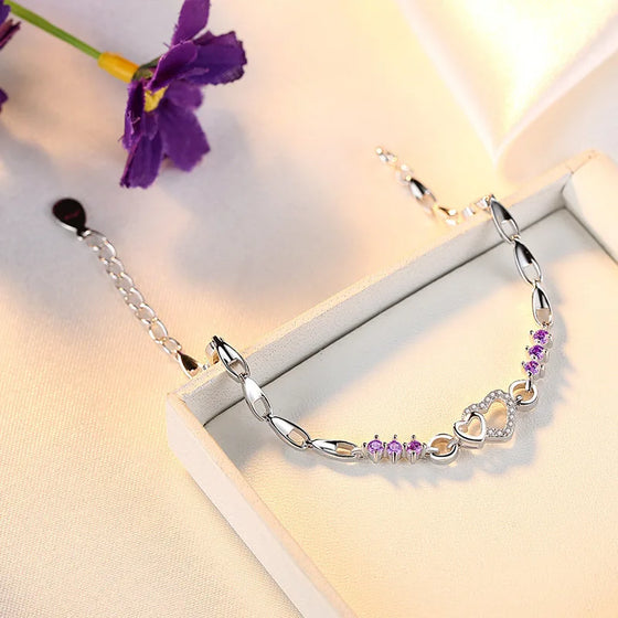 Pulsera Corazón Violeta