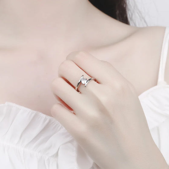Anillo solitario de circonita