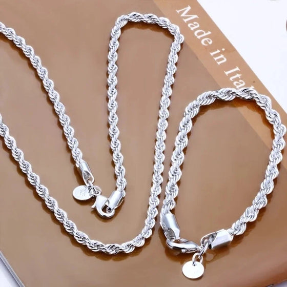 Conjunto trenzado de collar y pulsera