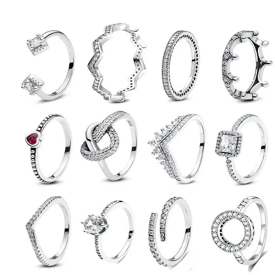 Anillo corona con circonita