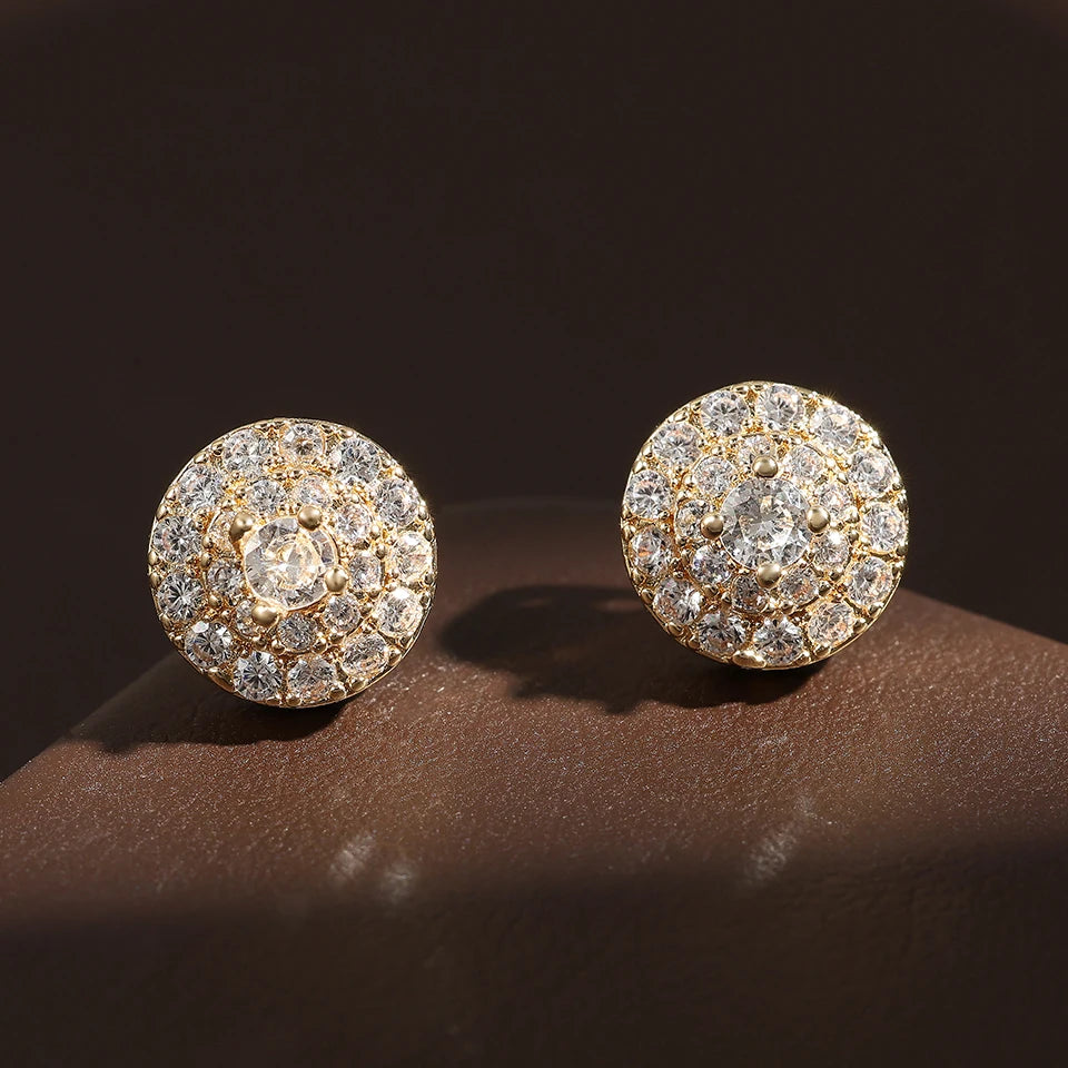 Boucles d'oreilles en zircon bicolore