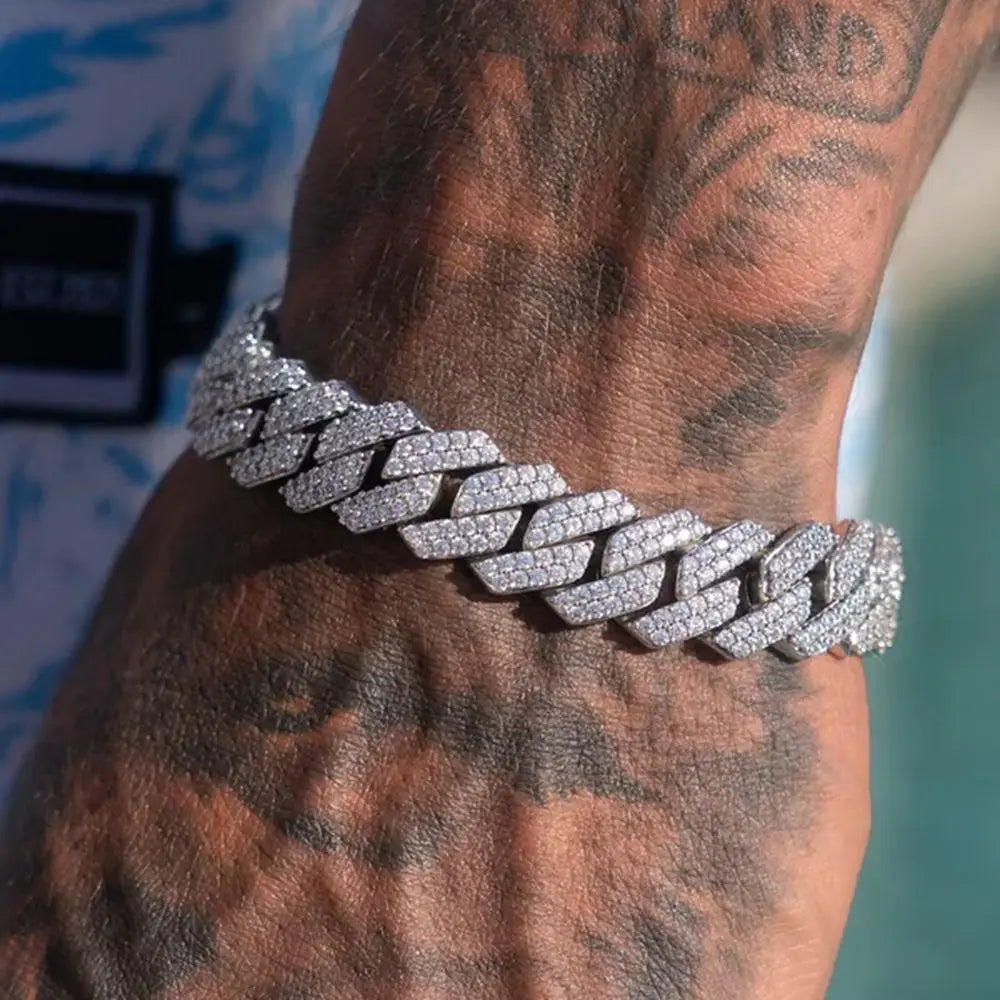 Pulsera cubana con cristales
