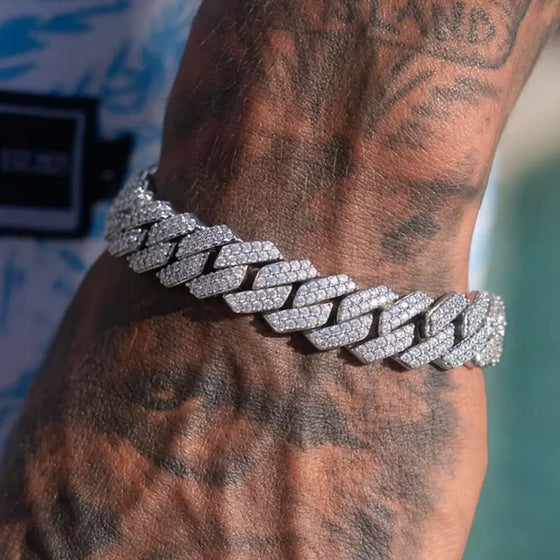 Pulsera cubana con cristales