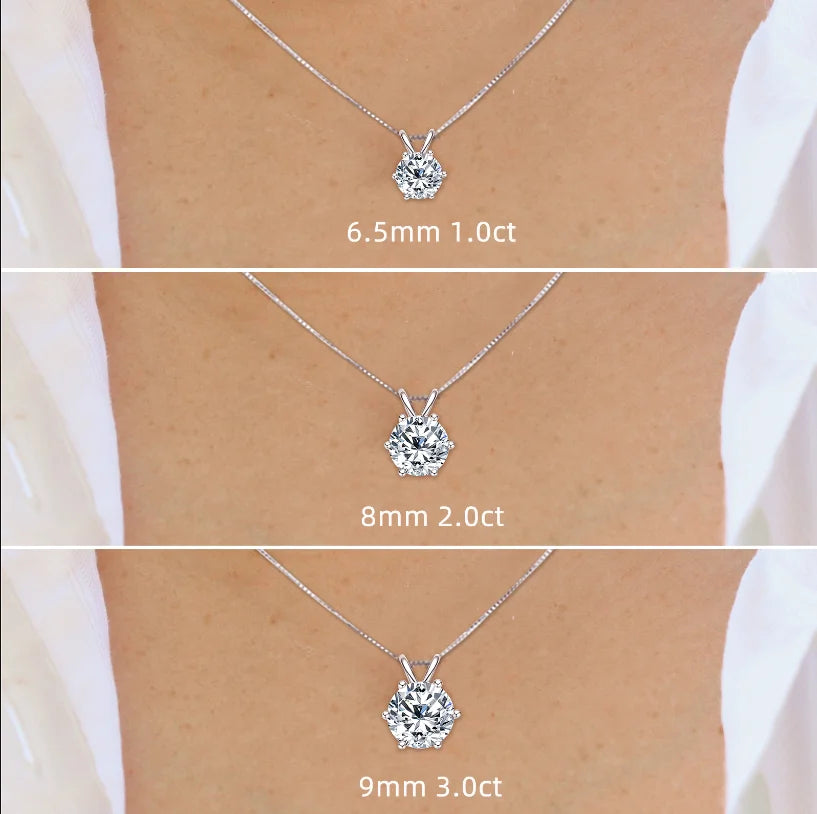 Round-cut solitaire necklace