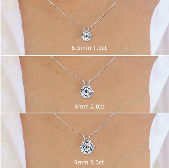 Collar solitario de talla redonda