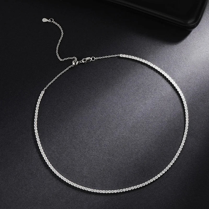 Moissanite tennis necklace
