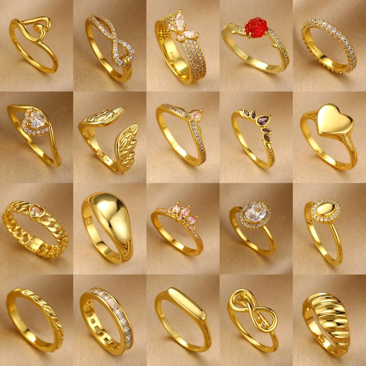 Anillo de flor y mariposa