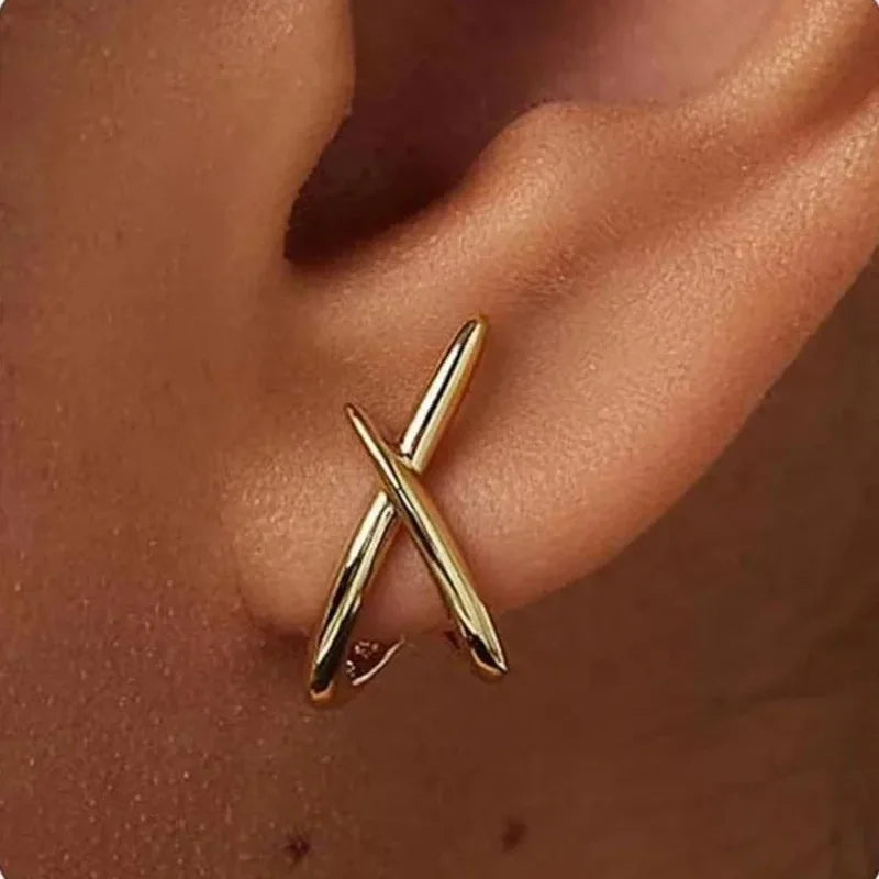 Steel cross earrings