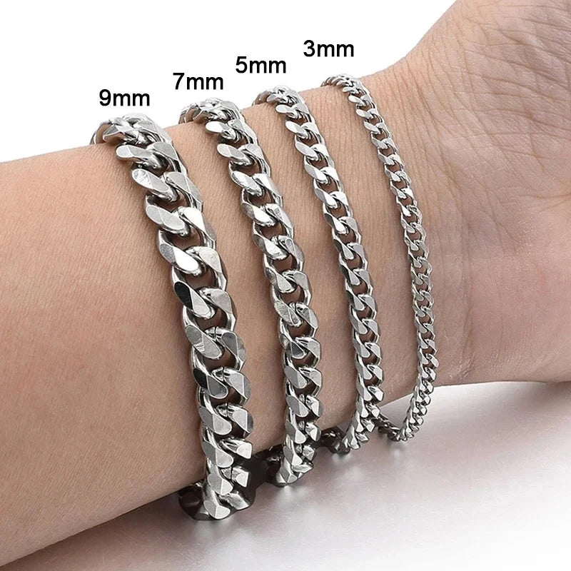 Stainless steel Cuban link bracelet