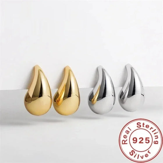 Pendientes de gota dorados o plateados