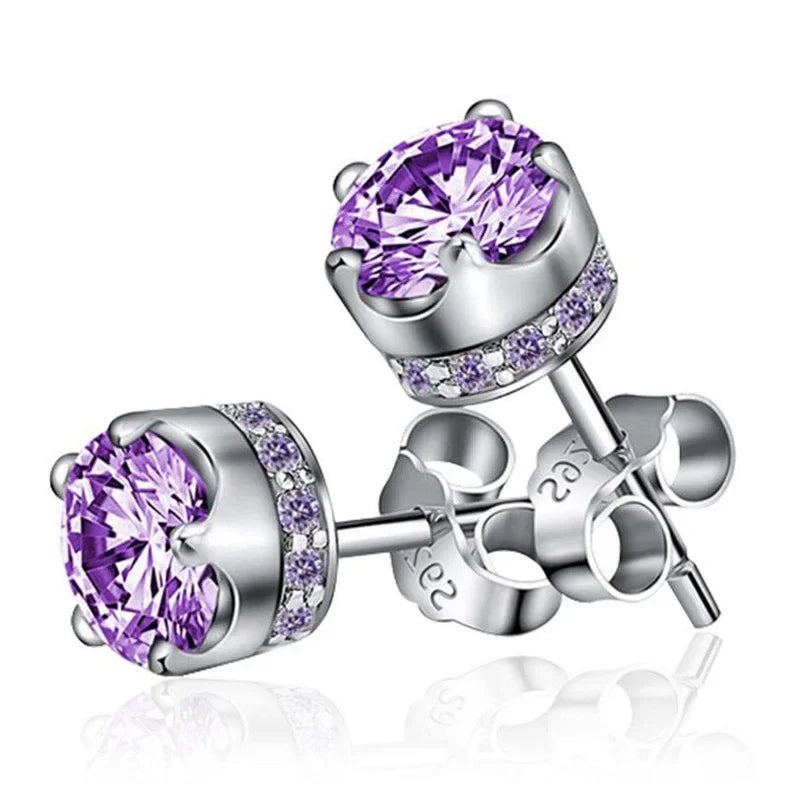 Boucles d'oreilles à puce violettes
