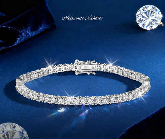 Cadena y pulsera de tenis con moissanita